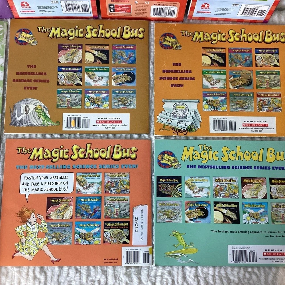 Magic School Bus Cole Degen Children's Picture Book Lot 10 Books, 1 DVD Science
